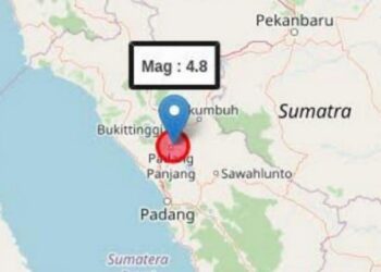 Gempa Beruntun Selang 2 menit Guncang Padang Panjang Sumbar
